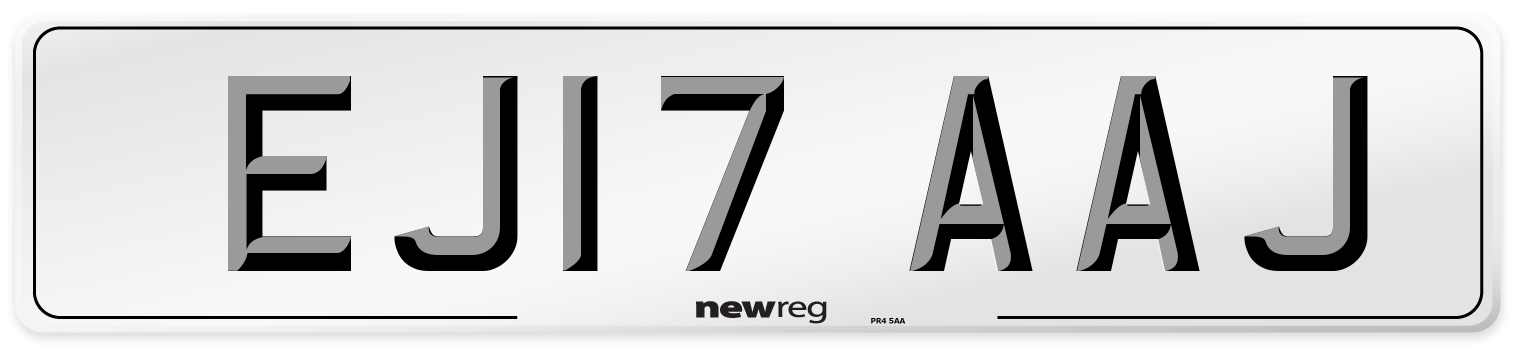 EJ17 AAJ Number Plate from New Reg